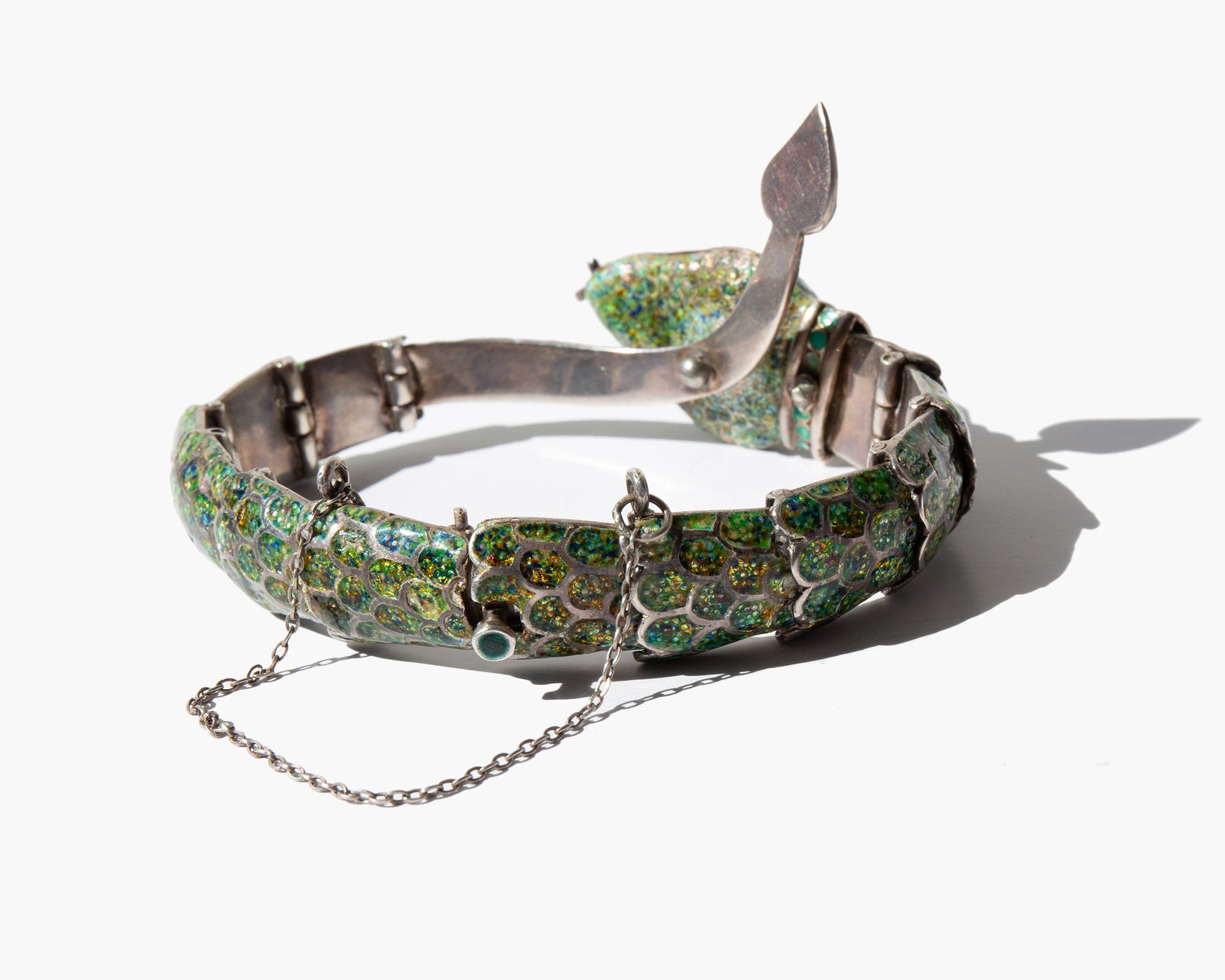 Margot De Taxco Enamel Serpent Bracelet