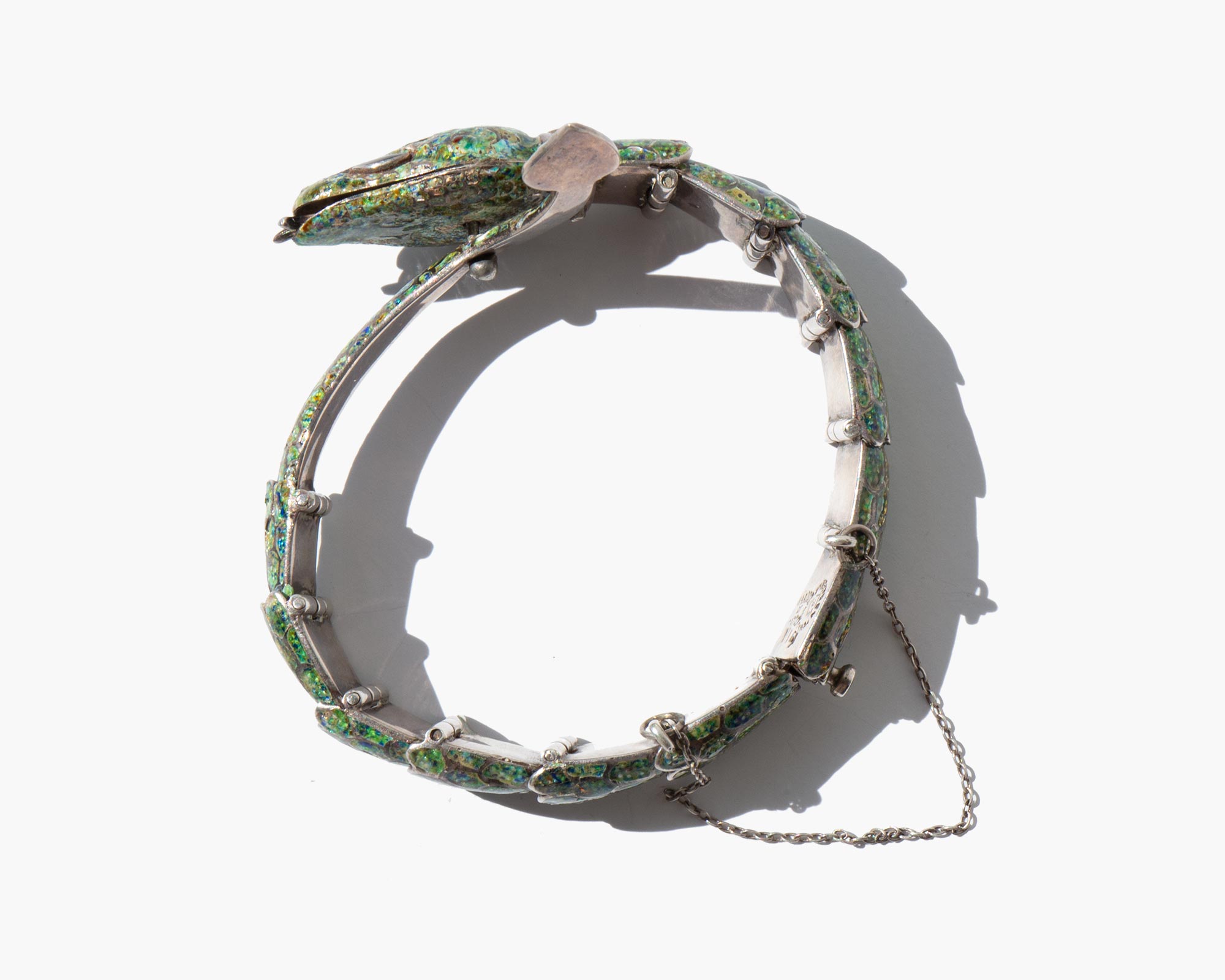 Margot De Taxco Enamel Serpent Bracelet