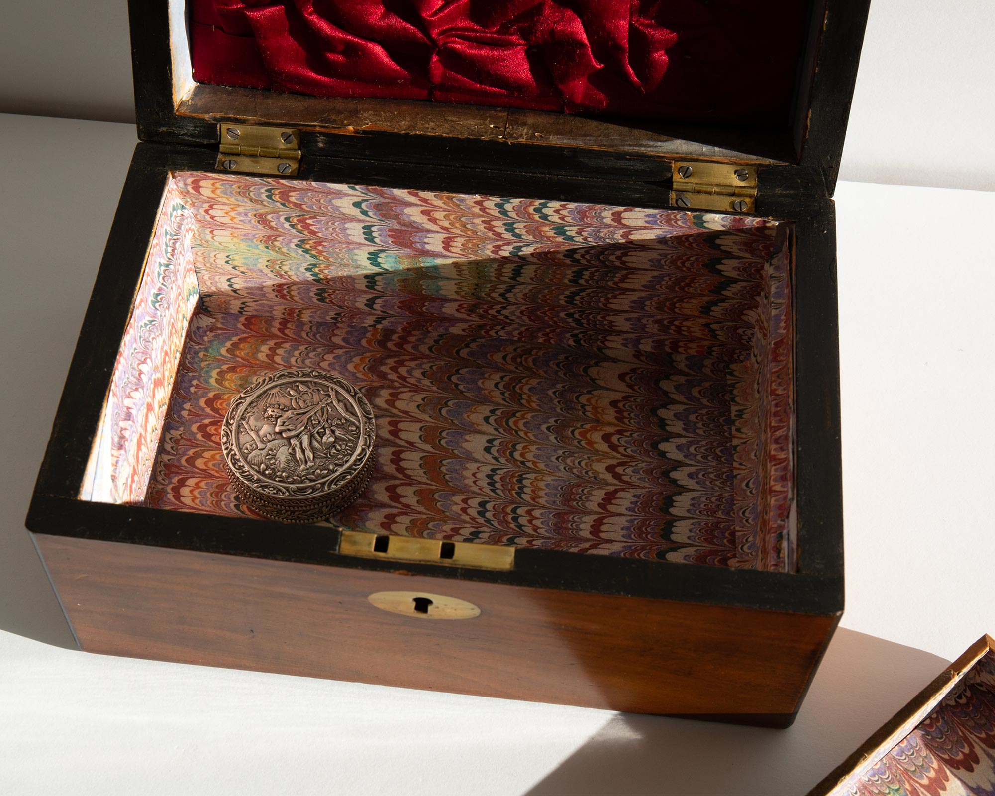 Antique Burled Wood Treasure Box