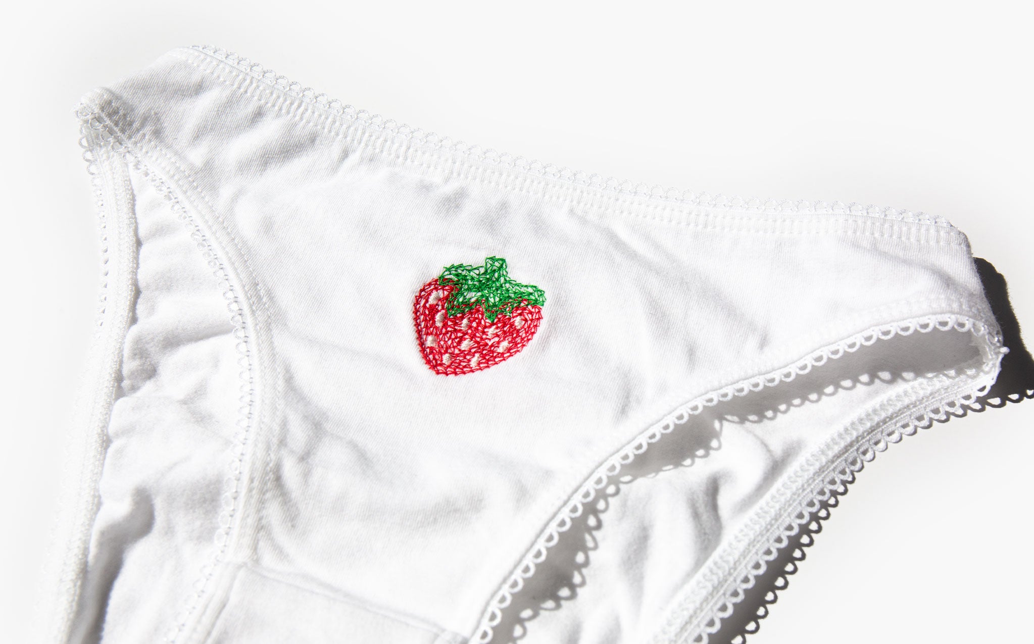 Strawberry Embroidery Brazilian Panty