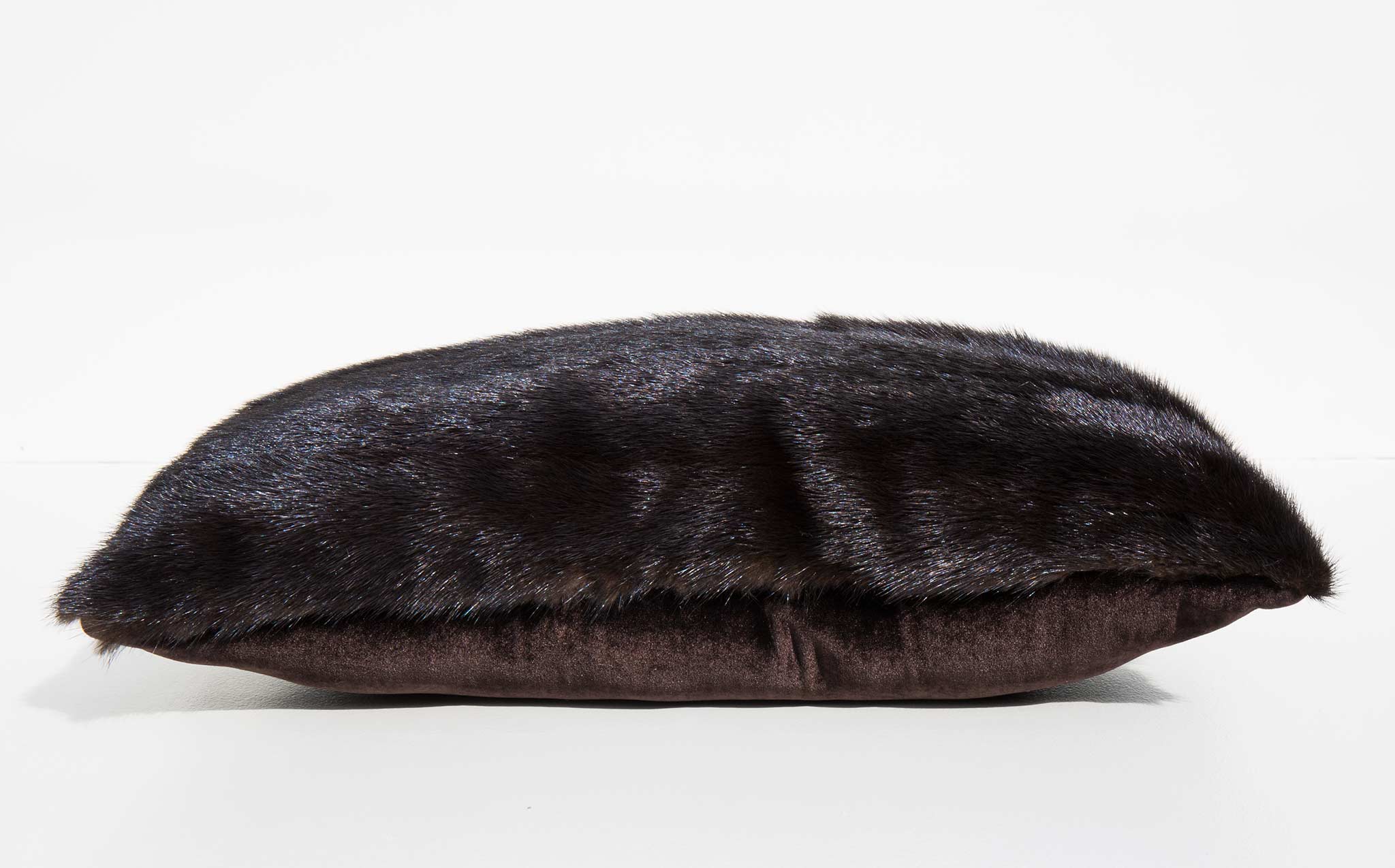 Recycled Mink and Velvet Throw Pillow